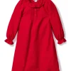Kids Petite Plume Girl's Flannel Victoria Nightgown in Red