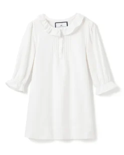 Kids Petite Plume Girl's Flannel Victoria Nightgown in White
