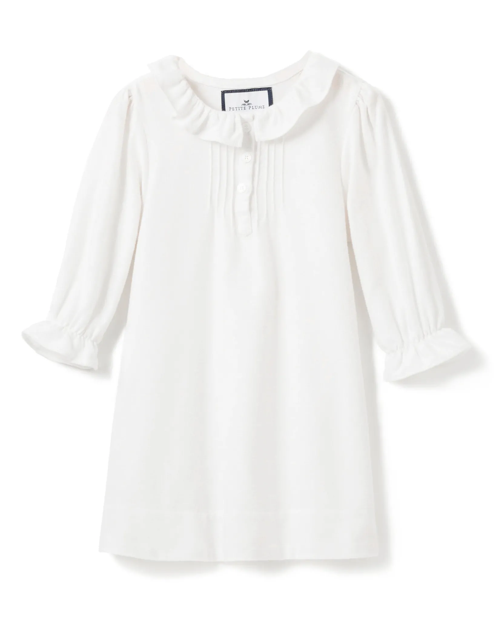 Kids Petite Plume Girl's Flannel Victoria Nightgown in White