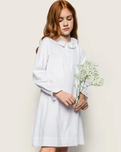 Kids Petite Plume Girl's Flannel Victoria Nightgown in White