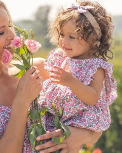 Kids Petite Plume Girl's Hair Bows in Fleurs de Rose