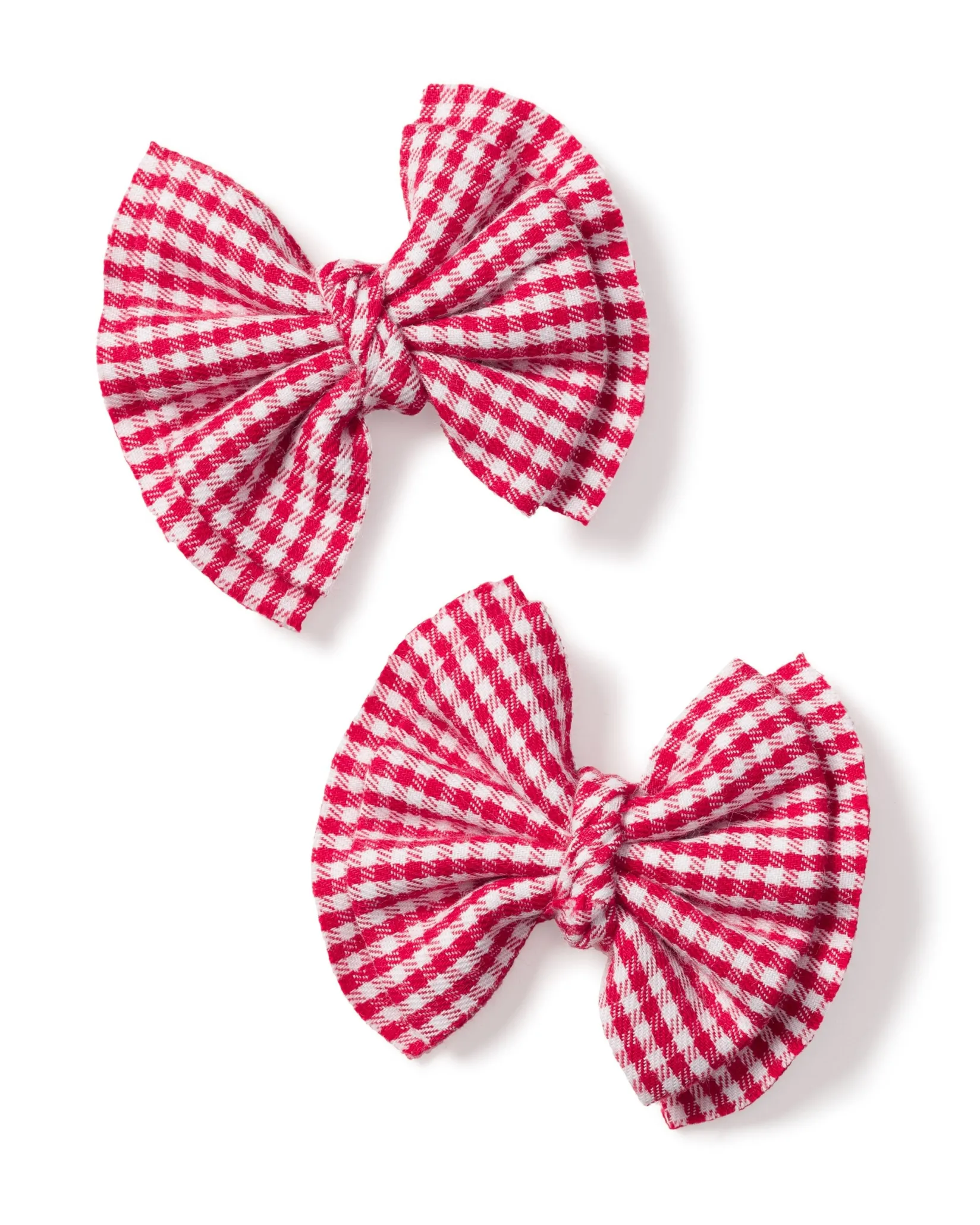 Kids Petite Plume Girl's Hair Bows in Red Mini Gingham