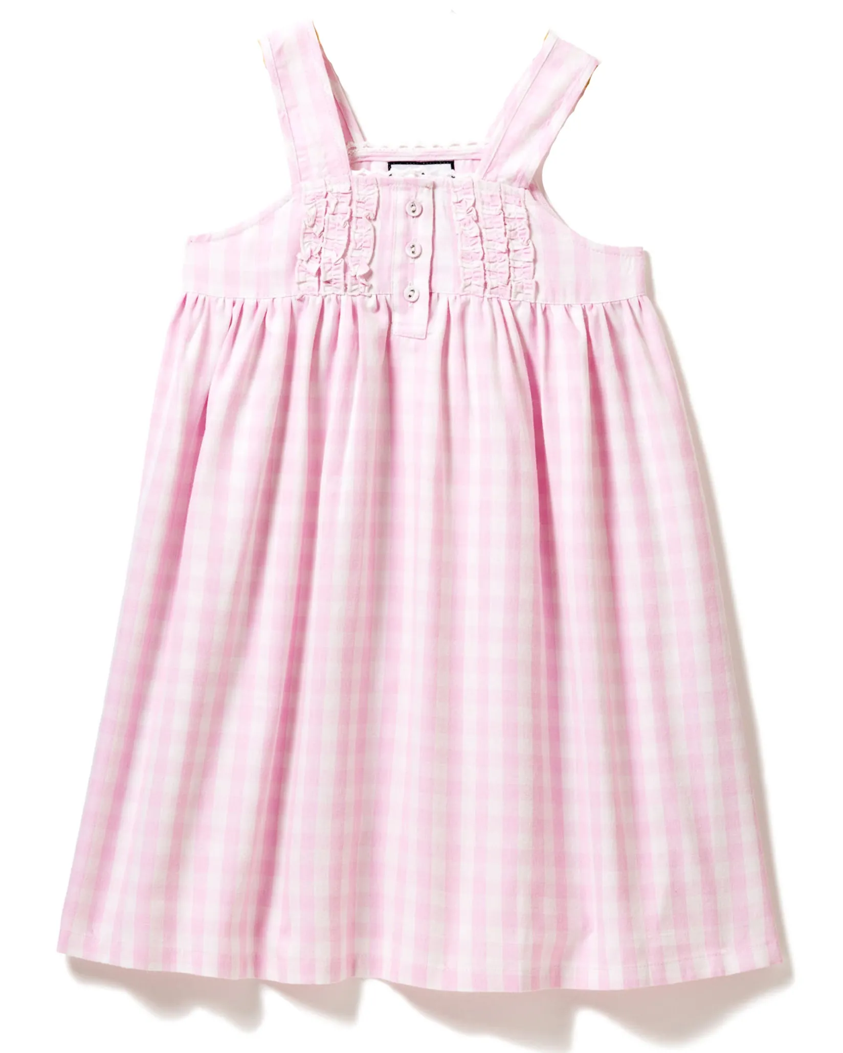 Kids Petite Plume Girl's Twill Charlotte Nightgown in Pink Gingham