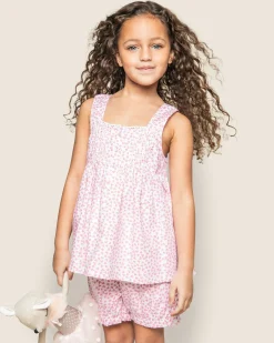 Kids Petite Plume Girl's Twill Charlotte Short Set in Sweethearts