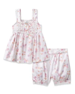 Kids Petite Plume Girl's Twill Charlotte Short Set in Sweethearts