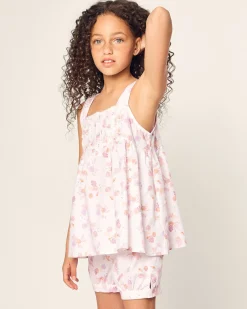Kids Petite Plume Girl's Twill Charlotte Short Set in Sweethearts