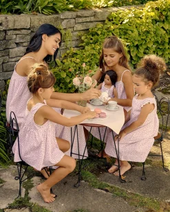 Kids Petite Plume Girl's Twill Charlotte Short Set in Seashell Splendor