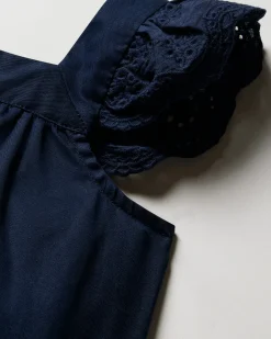 Kids Petite Plume Girl's Twill Clara Short Set in Navy