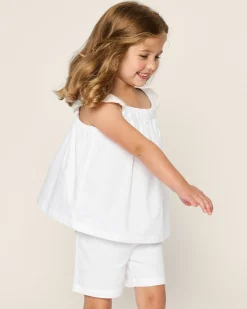 Kids Petite Plume Girl's Twill Clara Short Set in Navy