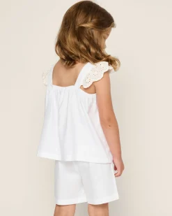 Kids Petite Plume Girl's Twill Clara Short Set in Navy