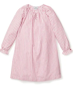 Kids Petite Plume Girl's Twill Delphine Nightgown in Antique Red Ticking