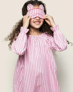 Kids Petite Plume Girl's Twill Delphine Nightgown in Antique Red Ticking