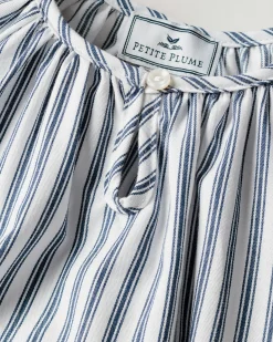 Kids Petite Plume Girl's Twill Delphine Nightgown in Antique Red Ticking