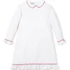 Kids Petite Plume Girl's Twill Sophia Nightgown in White with Red Piping