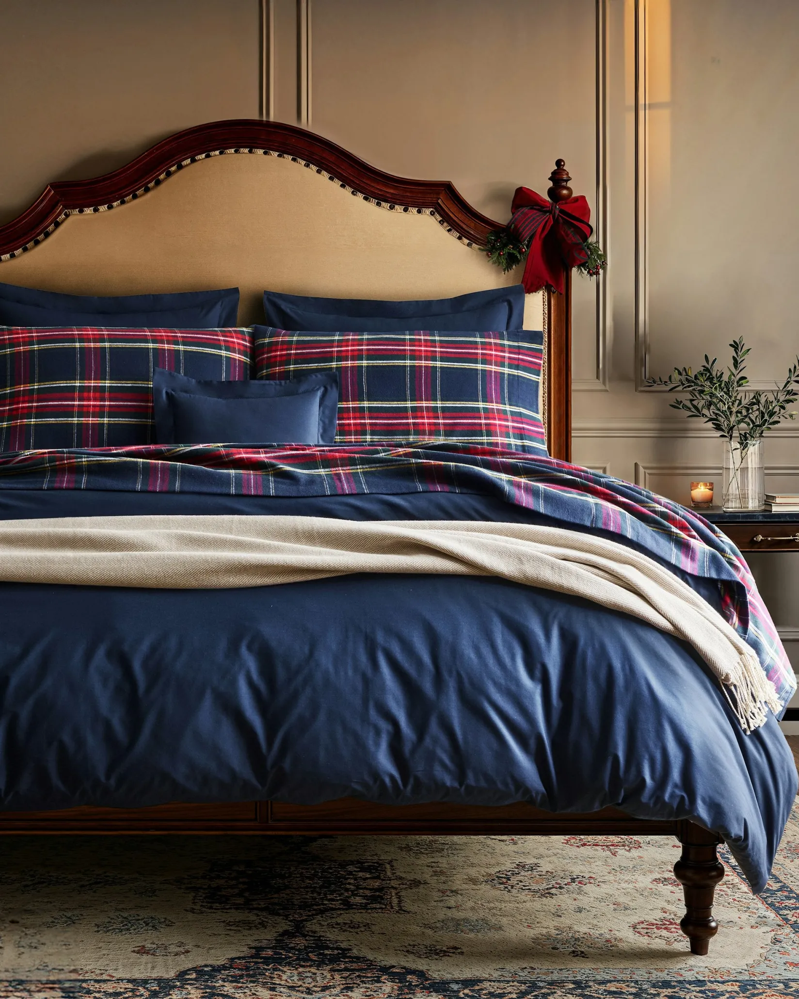 Petite Plume Herringbone Throw in Light Heather Grey