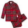 Kids Petite Plume Kid's Brushed Cotton Pajama Set in Imperial Tartan