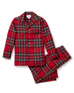Kids Petite Plume Kid's Brushed Cotton Pajama Set in Imperial Tartan
