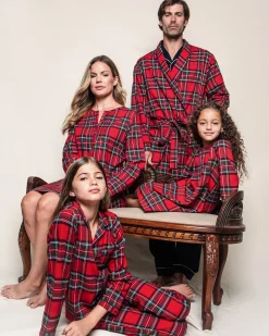 Kids Petite Plume Kid's Brushed Cotton Pajama Set in Imperial Tartan