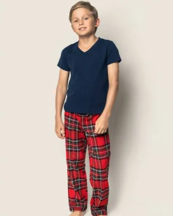 Kids Petite Plume Kid's Brushed Cotton Pajama Pant in Imperial Tartan
