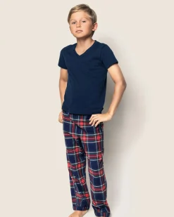 Kids Petite Plume Kid's Brushed Cotton Pajama Pant in Imperial Tartan