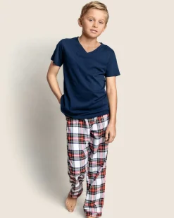 Kids Petite Plume Kid's Brushed Cotton Pajama Pant in Imperial Tartan