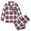 Kids Petite Plume Kid's Brushed Cotton Pajama Set in Balmoral Tartan