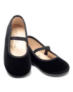 Petite Plume Kid's Delphine Slipper in Black Velvet