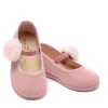 Kids Petite Plume Kid's Delphine Slipper in Antique Rose Suede with a Festive Pom