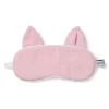 Kids Petite Plume Kid's Flannel Kitty Eye Mask in Pink