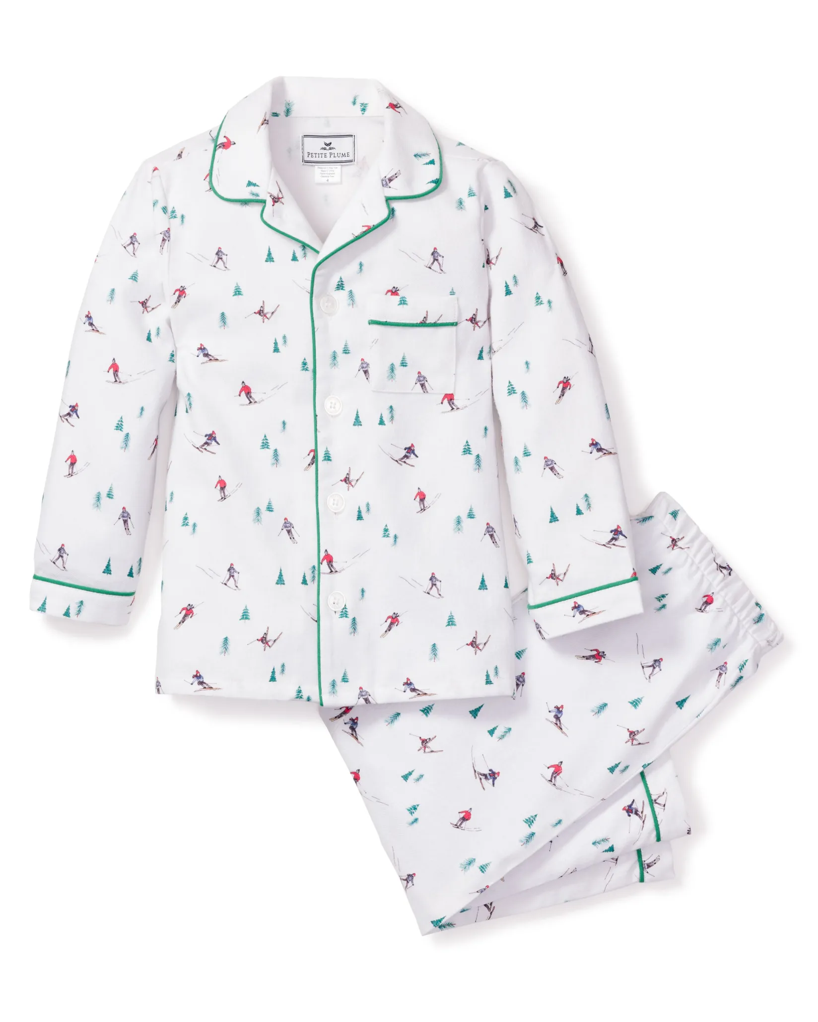 Kids Petite Plume Kid's Flannel Pajama Set in Après Ski