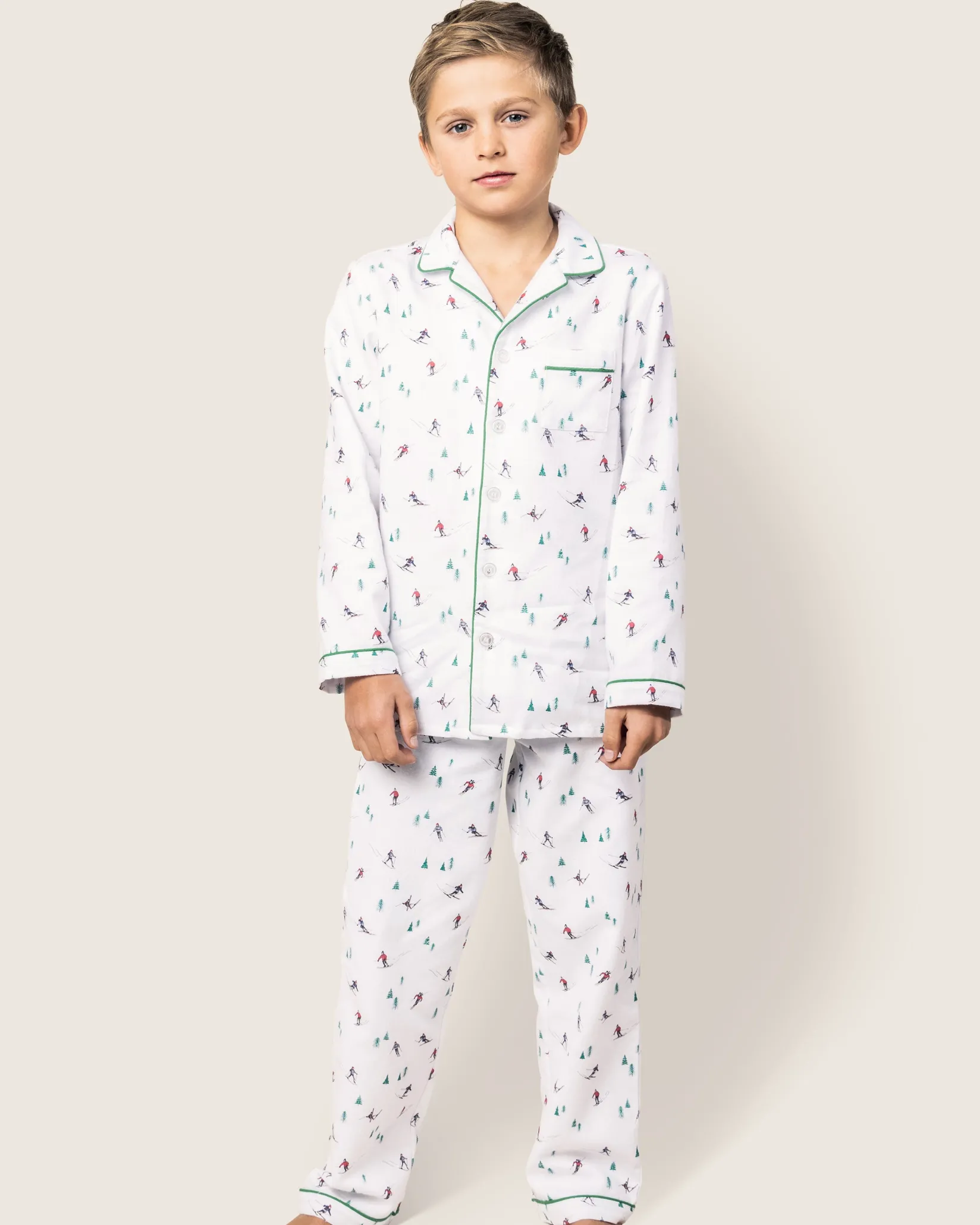 Kids Petite Plume Kid's Flannel Pajama Set in Après Ski