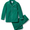 Kids Petite Plume Kid's Flannel Pajama Set in Forest Green