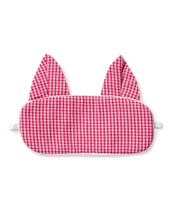 Kids Petite Plume Kid's Flannel Red Mini-Gingham Kitty Sleep Mask