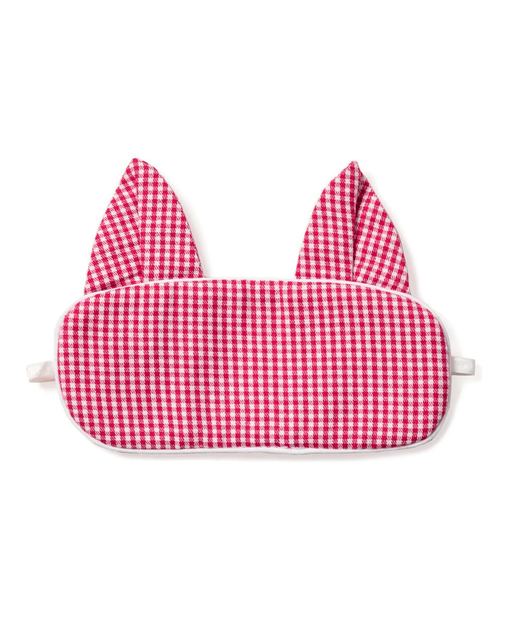Kids Petite Plume Kid's Flannel Red Mini-Gingham Kitty Sleep Mask