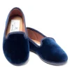 Kids Petite Plume Kid's Hamptons Loafer in Navy Velvet