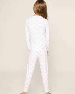 Kids Petite Plume Kid's Pima Snug Fit Pajama Set in Blushing Bows