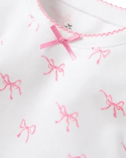 Kids Petite Plume Kid's Pima Snug Fit Pajama Set in Blushing Bows