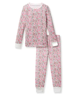 Kids Petite Plume Kid's Pima Snug Fit Pajama Set in Fleurs de Rose