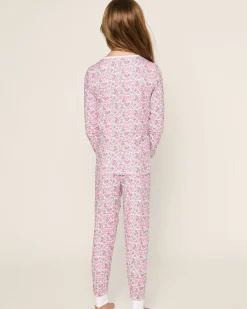 Kids Petite Plume Kid's Pima Snug Fit Pajama Set in Fleurs de Rose
