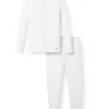 Kids Petite Plume Kid's Pima Snug Fit Pajama Set in Grey Stars