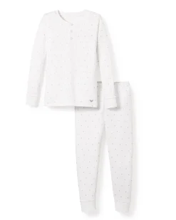 Kids Petite Plume Kid's Pima Snug Fit Pajama Set in Grey Stars