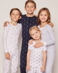 Kids Petite Plume Kid's Pima Snug Fit Pajama Set in Portsmouth Anchors