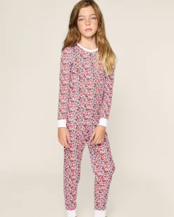 Kids Petite Plume Kid's Pima Snug Fit Pajama Set in Fleurs des Bois