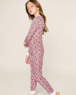 Kids Petite Plume Kid's Pima Snug Fit Pajama Set in Fleurs des Bois