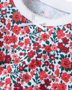Kids Petite Plume Kid's Pima Snug Fit Pajama Set in Fleurs des Bois