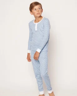 Kids Petite Plume Kid's Pima Snug Fit Pajama Set in La Mer