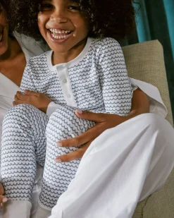 Kids Petite Plume Kid's Pima Snug Fit Pajama Set in La Mer