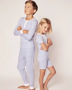 Kids Petite Plume Kid's Pima Snug Fit Pajama Set in La Mer