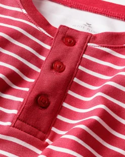 Kids Petite Plume Kid's Pima Snug Fit Pajama Set in Red Stripe