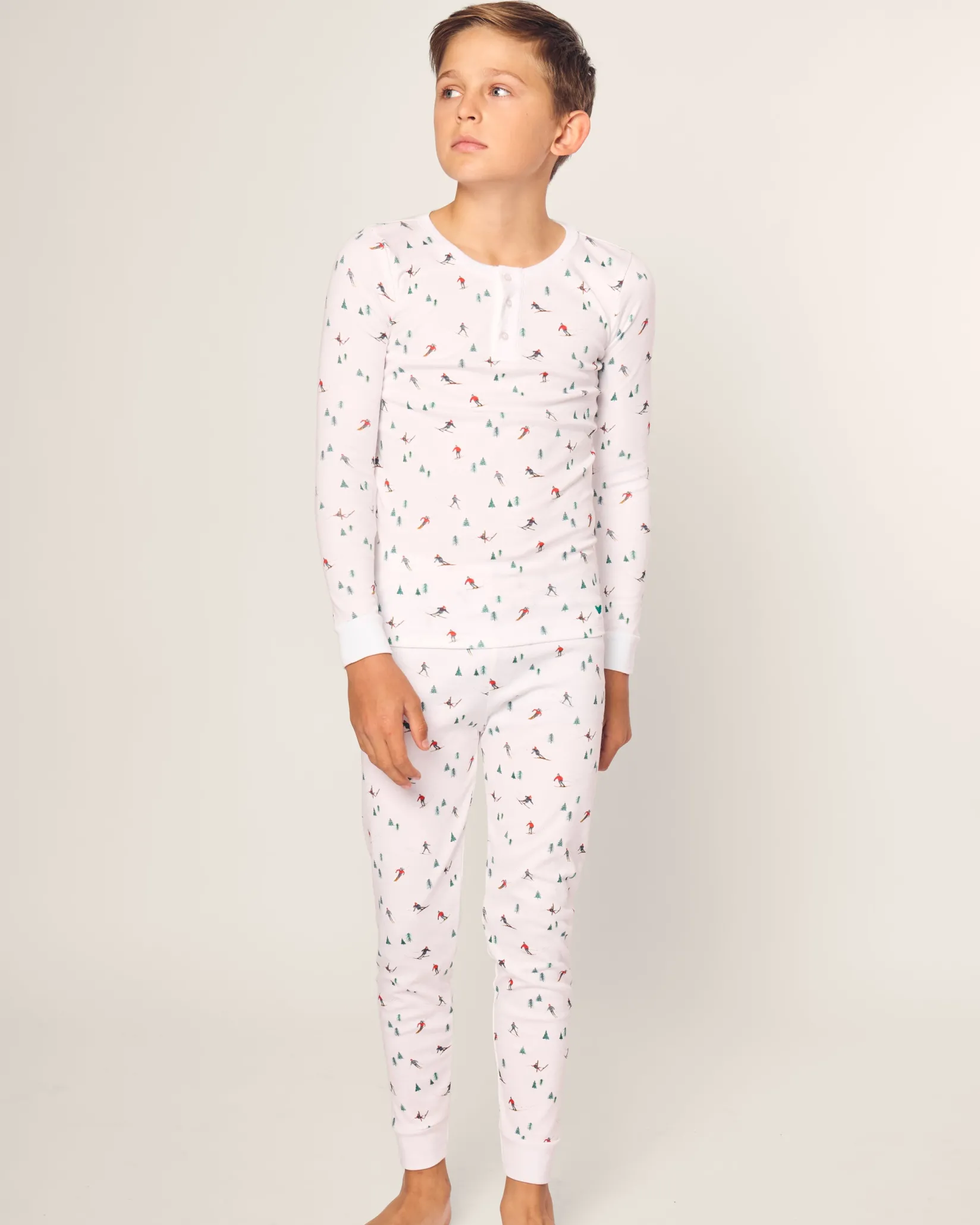 Kids Petite Plume Kid's Pima Snug Fit Pajama Set in Après Ski